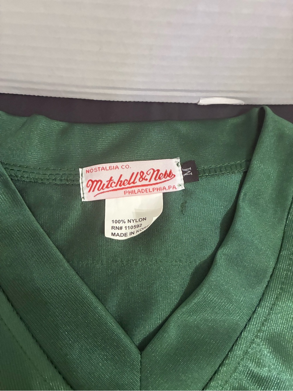 Mitchell & Ness Forest Green V‑neck Jersey Top - Picture 4 of 7